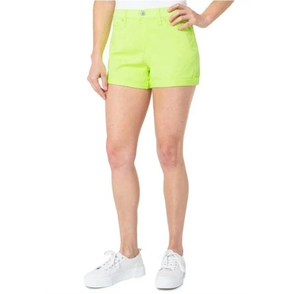 Celebrity Pink High Rise Mom Shorts Neon Yellow 1/25 NWT - Picture 1 of 7